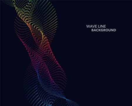 Elegant abstract vector spectrum rainbow gradient wave dot line futuristic st Stock Illustration