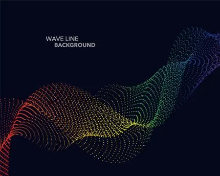 Elegant abstract vector spectrum rainbow gradient wave dot line futuristic st Stock Illustration
