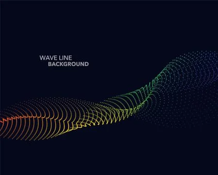 Elegant abstract vector spectrum rainbow gradient wave dot line futuristic st Stock Illustration