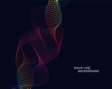 Elegant abstract vector spectrum rainbow gradient wave dot line futuristic st Stock Illustration