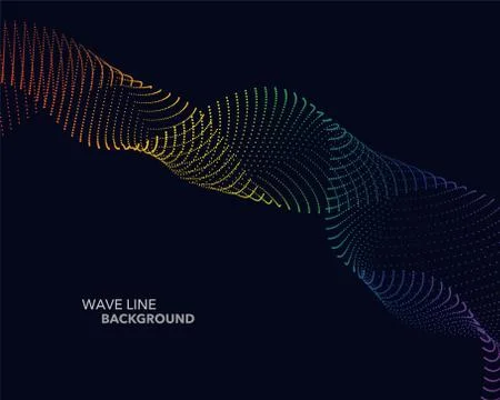 Elegant abstract vector spectrum rainbow gradient wave dot line futuristic st Illustrazione stock