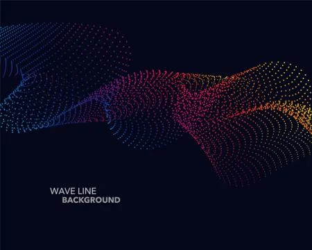 Elegant abstract vector spectrum rainbow gradient wave dot line futuristic st イラスト素材