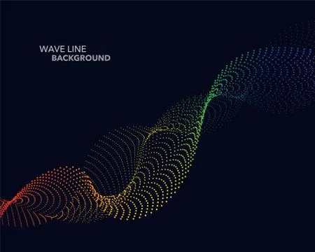 Elegant abstract vector spectrum rainbow gradient wave dot line futuristic st Stock Illustration
