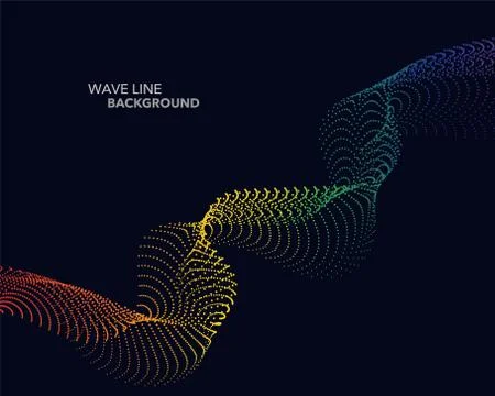 Elegant abstract vector spectrum rainbow gradient wave dot line futuristic st Stock Illustration