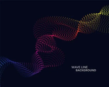 Elegant abstract vector spectrum rainbow gradient wave dot line futuristic st Illustrazione stock