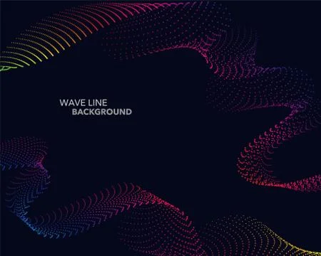 Elegant abstract vector spectrum rainbow gradient wave dot line futuristic st Stock Illustration