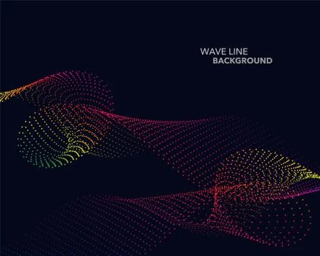 Elegant abstract vector spectrum rainbow gradient wave dot line futuristic st Stock Illustration