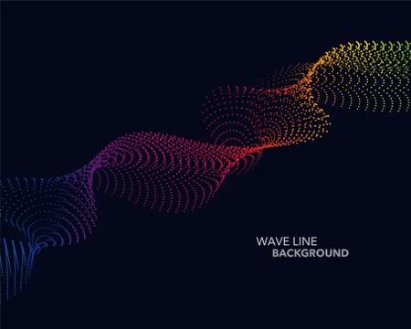 Elegant abstract vector spectrum rainbow gradient wave dot line futuristic st Stock Illustration