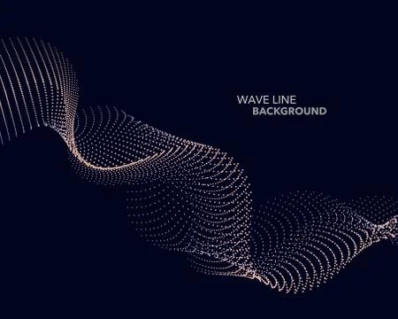 Elegant abstract vector web gradient wave dot line futuristic style backgroun Stock Illustration