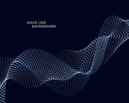 Elegant abstract vector web gradient wave dot line futuristic style backgroun Stock Illustration