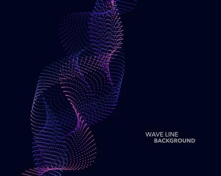 Elegant abstract vector web gradient wave dot line futuristic style backgroun Stock Illustration