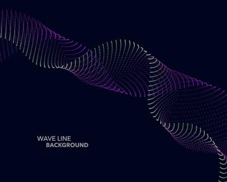 Elegant abstract vector web gradient wave dot line futuristic style backgroun Stock Illustration