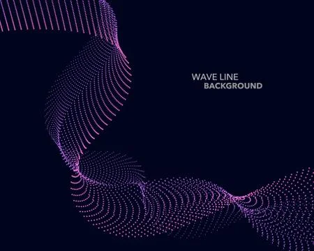 Elegant abstract vector web gradient wave dot line futuristic style backgroun Illustrazione stock