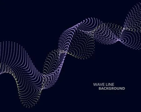 Elegant abstract vector web gradient wave dot line futuristic style backgroun Illustrazione stock