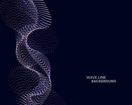 Elegant abstract vector web gradient wave dot line futuristic style backgroun Stock Illustration