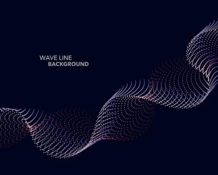 Elegant abstract vector web gradient wave dot line futuristic style backgroun Stock Illustration