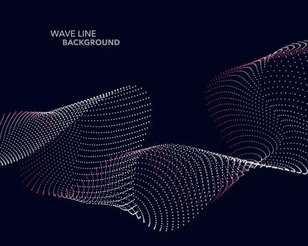Elegant abstract vector web gradient wave dot line futuristic style backgroun Stock Illustration