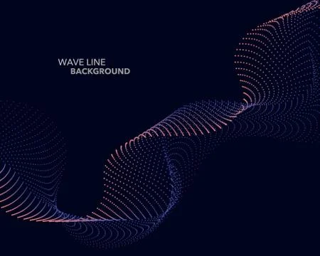 Elegant abstract vector web gradient wave dot line futuristic style backgroun Illustrazione stock