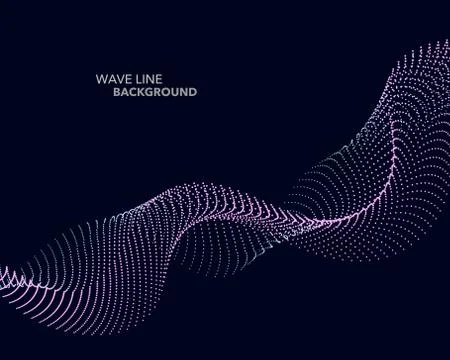 Elegant abstract vector web gradient wave dot line futuristic style backgroun Illustrazione stock