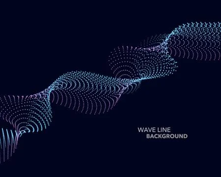 Elegant abstract vector web gradient wave dot line futuristic style backgroun Stock Illustration