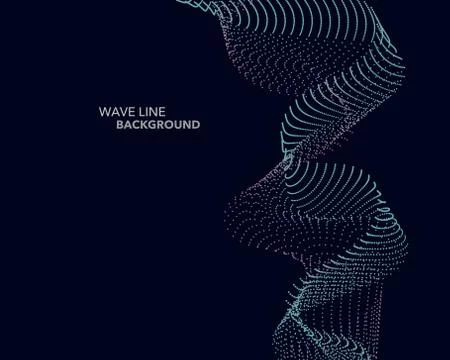 Elegant abstract vector web gradient wave dot line futuristic style backgroun Illustrazione stock