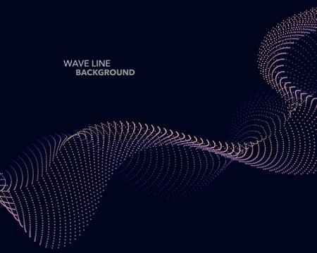 Elegant abstract vector web gradient wave dot line futuristic style backgroun Stock Illustration