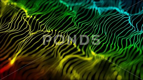 Elegant abstract waving string lines background Stock Illustration
