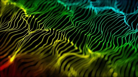 Elegant abstract waving string lines background Stock Illustration