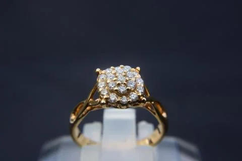 An Elegant and prestigious gold ring with diamond. Stock Photos
