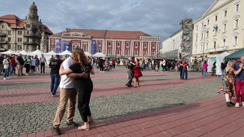 Elegant Argentine Tango performance in city center Stock Footage 319910158
