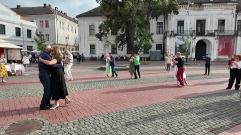Elegant Argentine Tango performance in city center Stock Footage 319910180