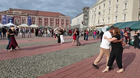 Elegant Argentine Tango performance in city center Stock Footage 319910230
