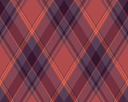 Elegant argyle pattern featuring a sophisticated red and purple diamond desig Illustrazione stock