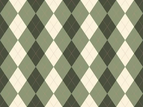 Elegant argyle pattern in muted greens and cream.  Subtle texture and class.. 스톡 일러스트