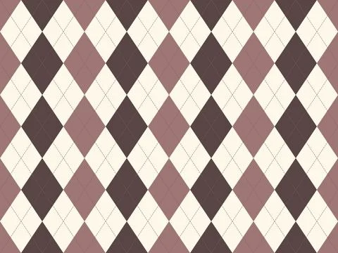 Elegant argyle pattern in muted mauve and brown tones.  Perfect for backgroun Stock Illustration