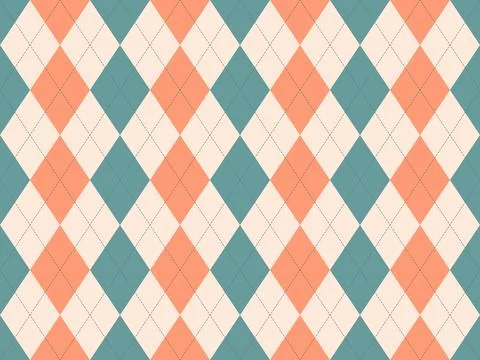 Elegant argyle pattern in pastel peach, teal, and cream.  Perfect for backgro Illustrazione stock