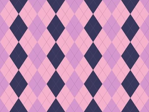 Elegant argyle pattern in soft pink and dark purple hues.  Perfect for textil Stock Illustration