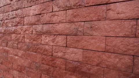 Elegant Artificial Grey Slate Stone Wall Installation Stock Footage 333853566