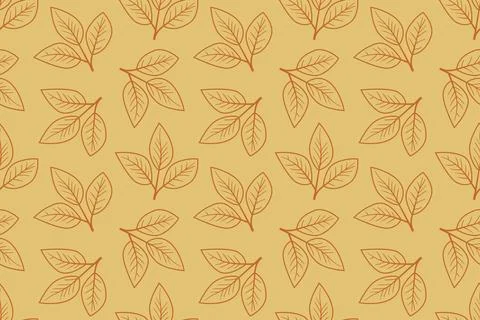 Elegant autumnal leaf pattern.  Subtle, repeating design in warm earthy ton.. Stock Illustration