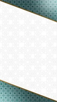 Elegant background featuring a white geometric Islamic pattern with teal-co.. Stock Illustration