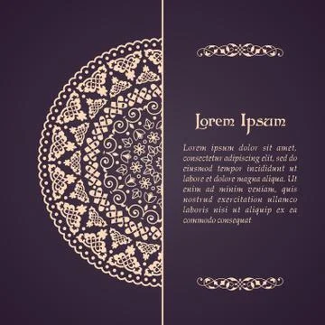 Elegant background with lace ornament Stock Illustration