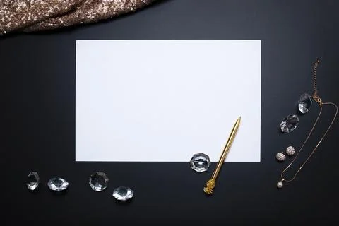 Elegant background, template for text or logo. White, empty paper sheet, je.. Stock Photos