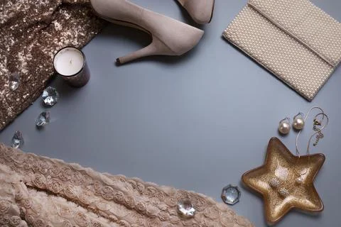 Elegant background, template for your text. Jewellery and other accessories o Stock Photos