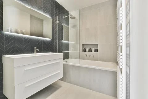 Elegant bathroom design Stock Photos