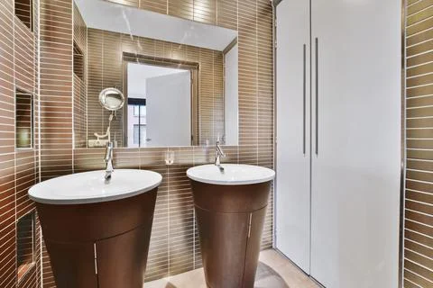 Elegant bathroom design Stock Photos