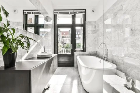 Elegant bathroom design Stock Photos