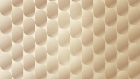 Elegant Beige 3D Geometric Oval Tile Background with Sparkles Video stock 346114096
