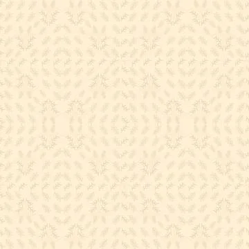 Elegant Beige Floral Pattern, Delicate Branches and Leaves in a Subtle Design Stock Illustration