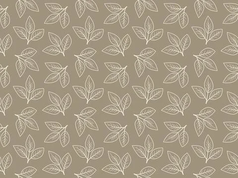 Elegant beige leaf pattern, perfect for textile design, wallpaper, or websi.. Stockillustratie