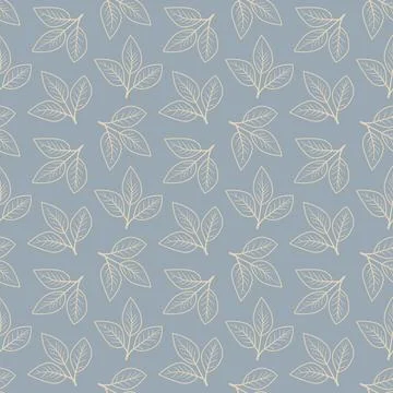 Elegant beige leaf pattern on a soft blue background. Perfect for textile des Stockillustratie